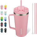 BJPKPK 18oz Insulated Tumbler with Handle, Lid & Straw, Stainless Steel