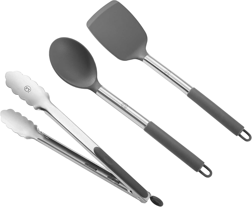 Outset Camping Cooking Utensil Set, Tongs, Spatula & Spoon Camp Utensils