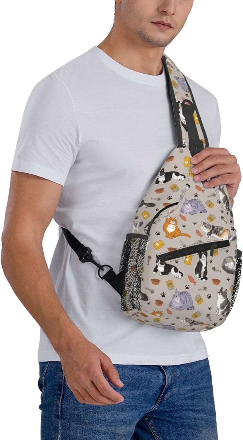 Sling Daypacks,adjustable Rope Crossbody One Shoulder Bag Travel Hiking Cycling for Men Women Gift…