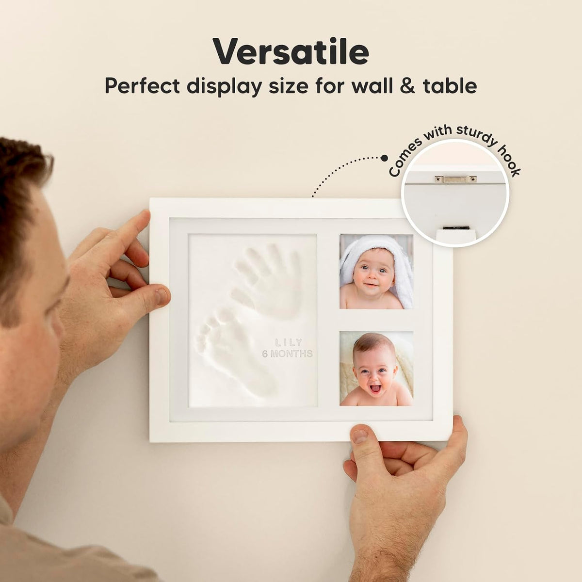 Baby Hand and Footprint Kit Quick Dry Clay Baby Footprints (Alpine White)