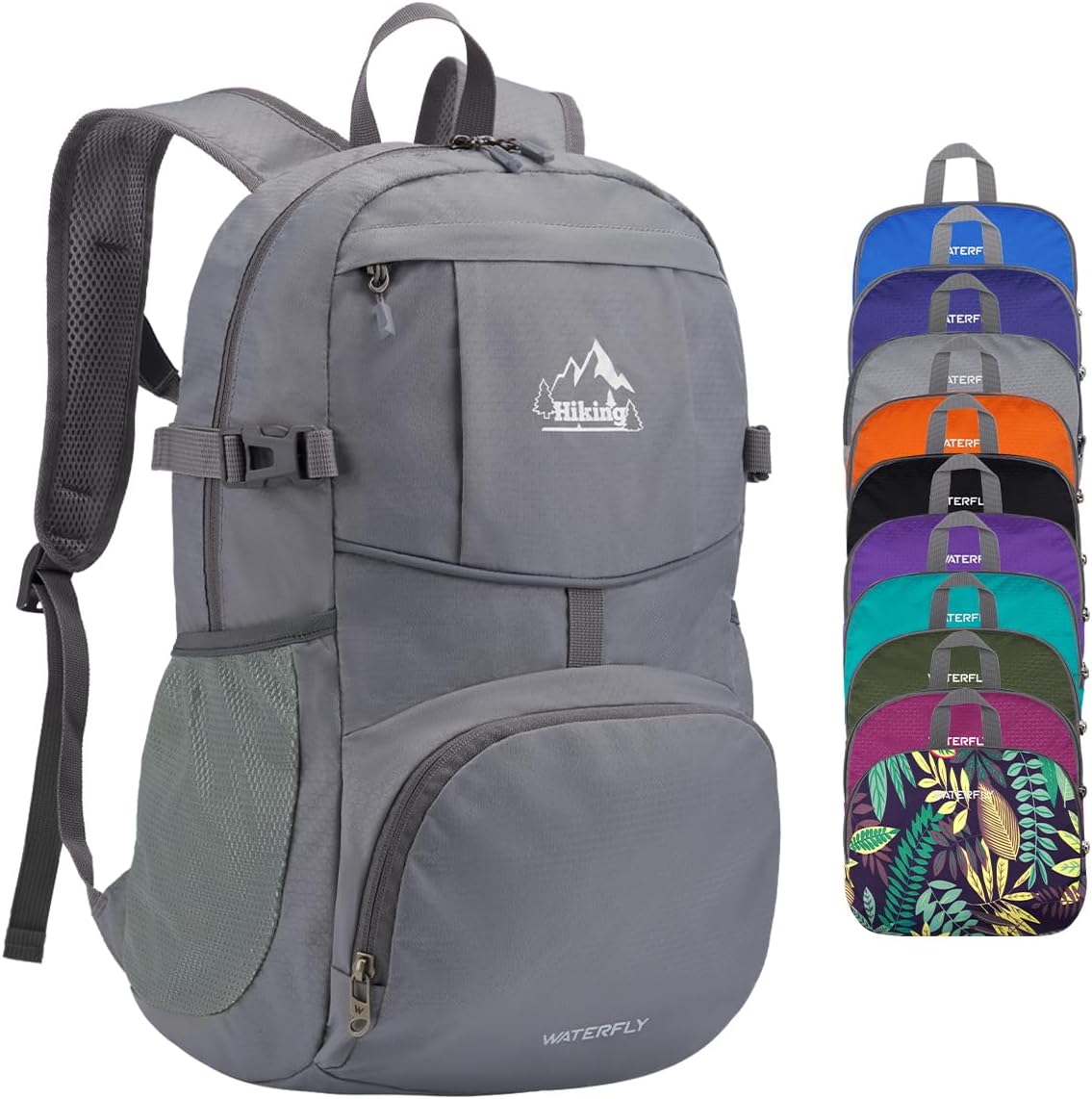 WATERFLY Small Lightweight Packable Hiking Backpack Foldable Travel Daypack