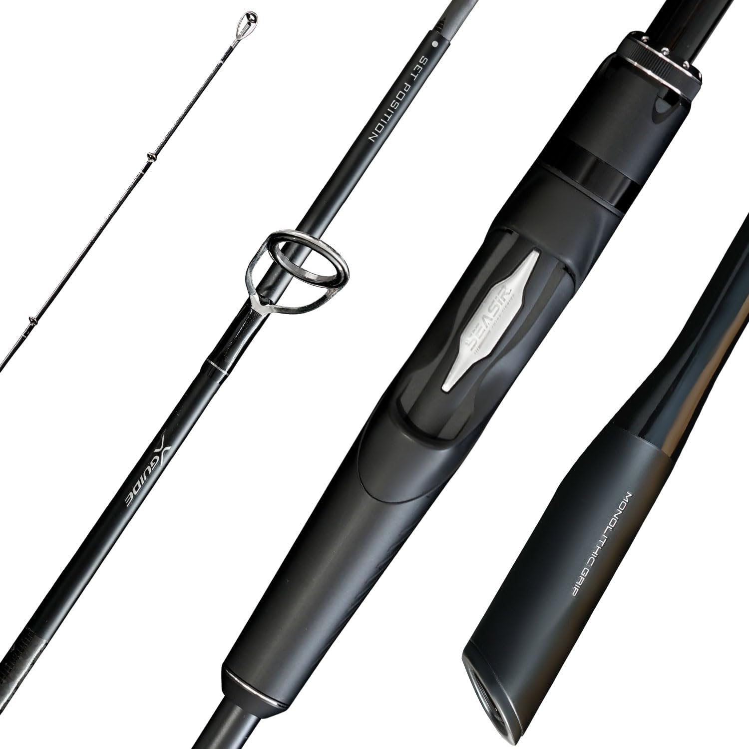 SEASIR Overcast Saltwater Fishing Rod, 2 Piece M/MH, Carbon Fiber