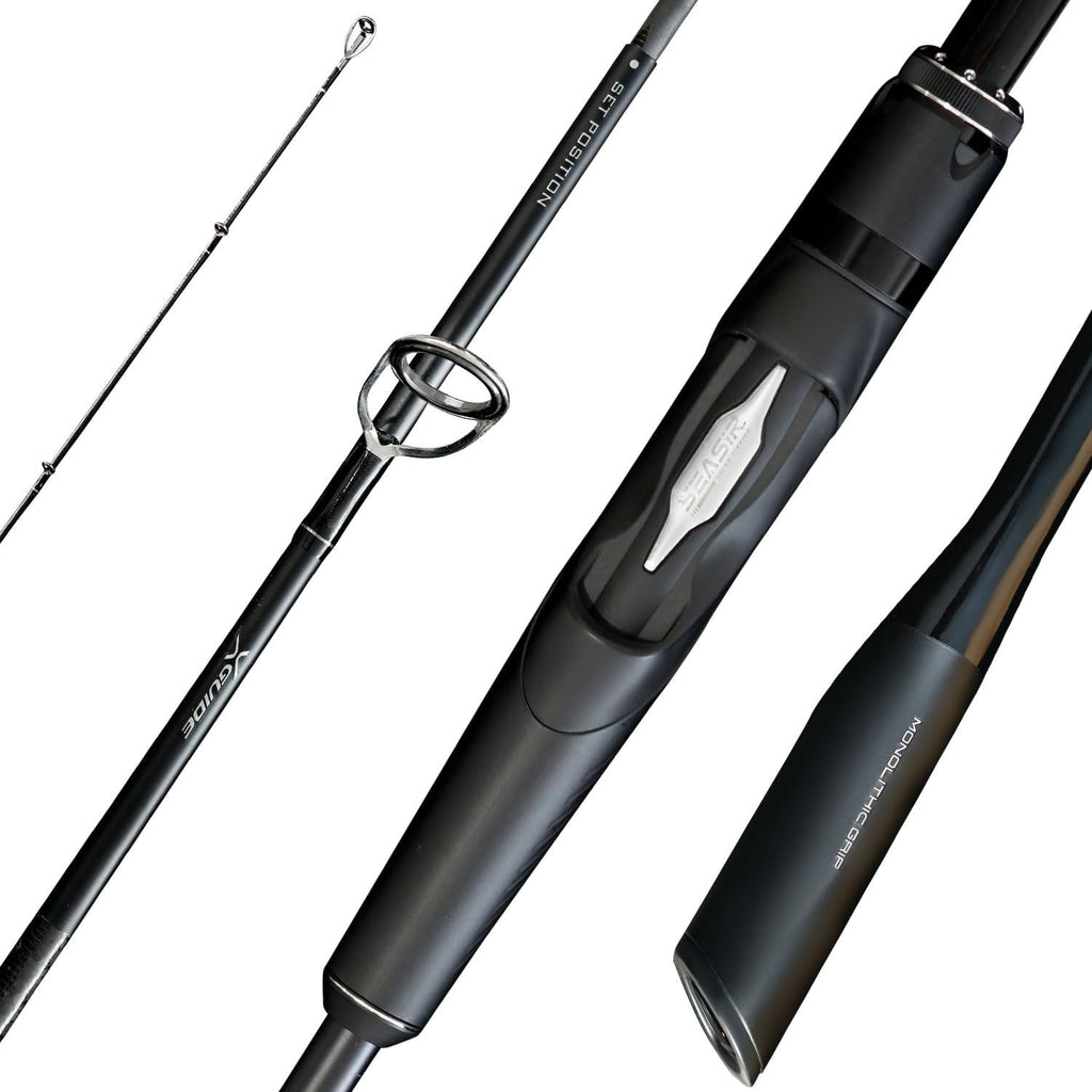 SEASIR Overcast Saltwater Fishing Rod, 2 Piece M/MH, Carbon Fiber