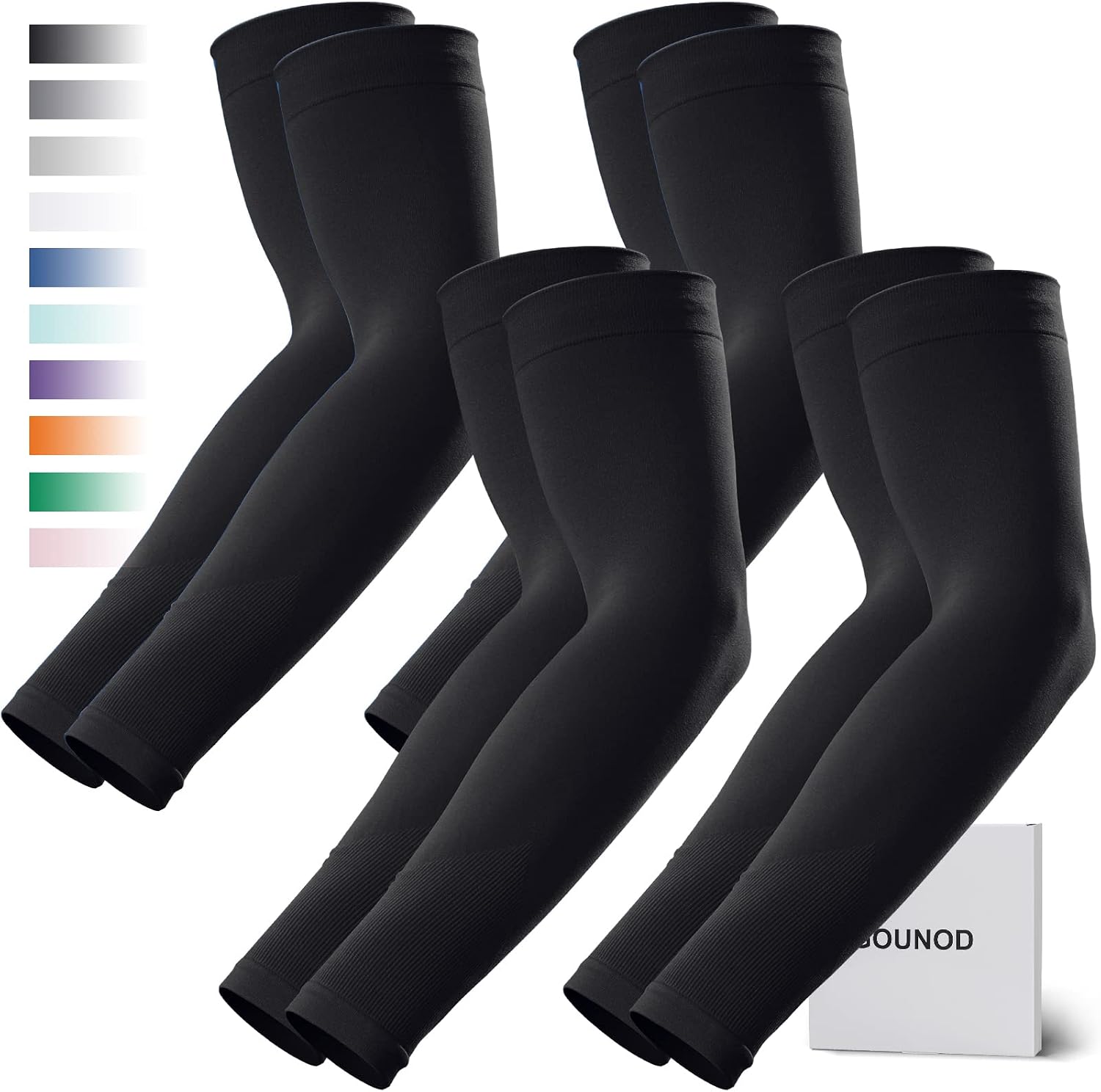 GOUNOD Arm Sleeves for Men Women, UPF 50+ Cooling Sun Protection Sleeves