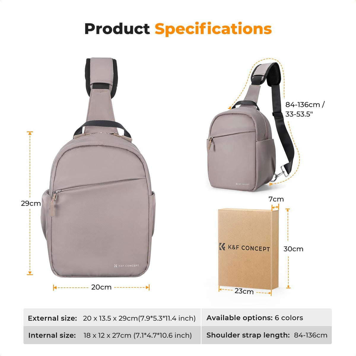 K&F CONCEPT Camera Sling Bag, Compact Crossbody Bag for DSLR Mirrorless