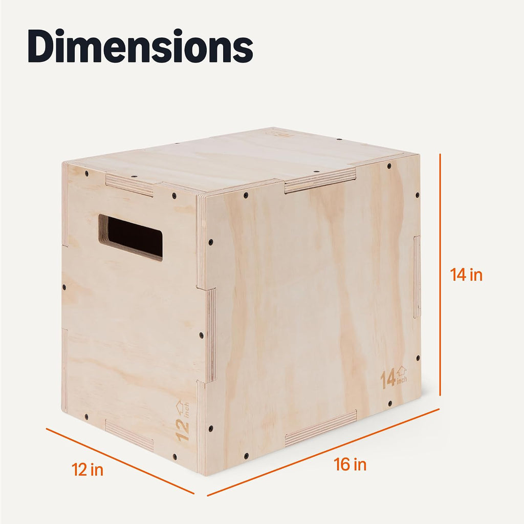 Amazon Basics Plyometric Jump Box, Plyo Box Jumps for Home Gym