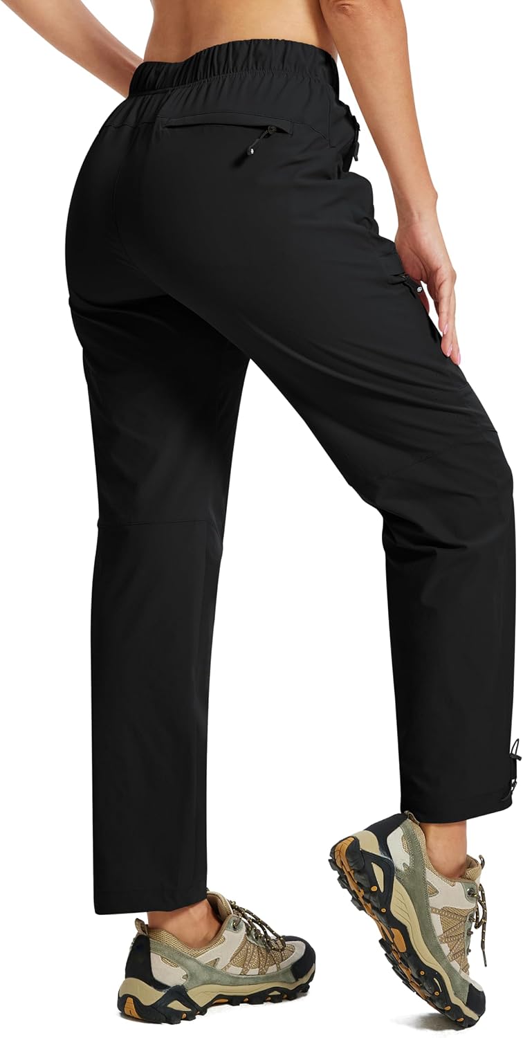 MoFiz Womens Hiking Cargo Pants Waterproof Lightweight with Zipper Pockets