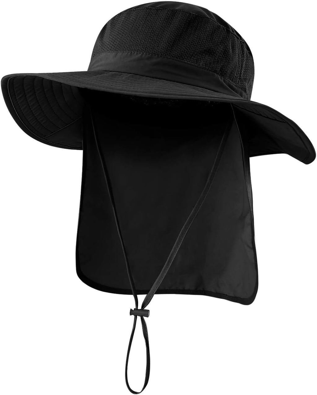 Home Prefer Outdoor UPF50+ Mesh Sun Hat Wide Brim Fishing Hat with Neck Flap Sun Hat for Men Women