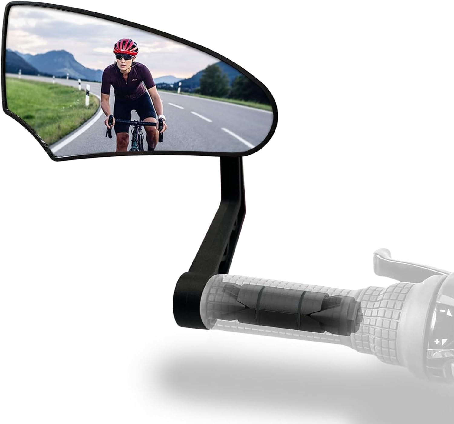 Bike Mirror HD Glass Adjustable Bar End Bike Rear View Mirror Left