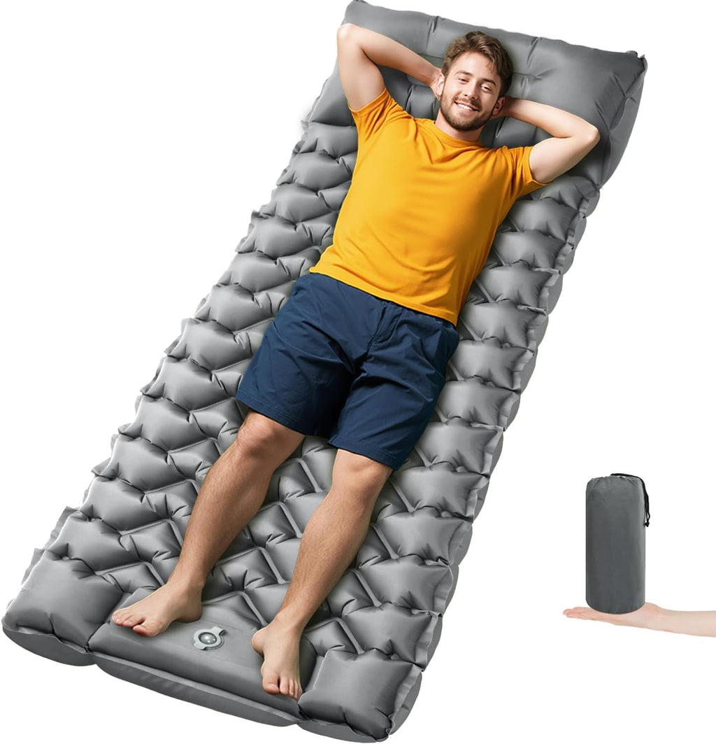 4 Inch 1.9 lb Backpacking Sleeping Pad with Fast Foot Pump