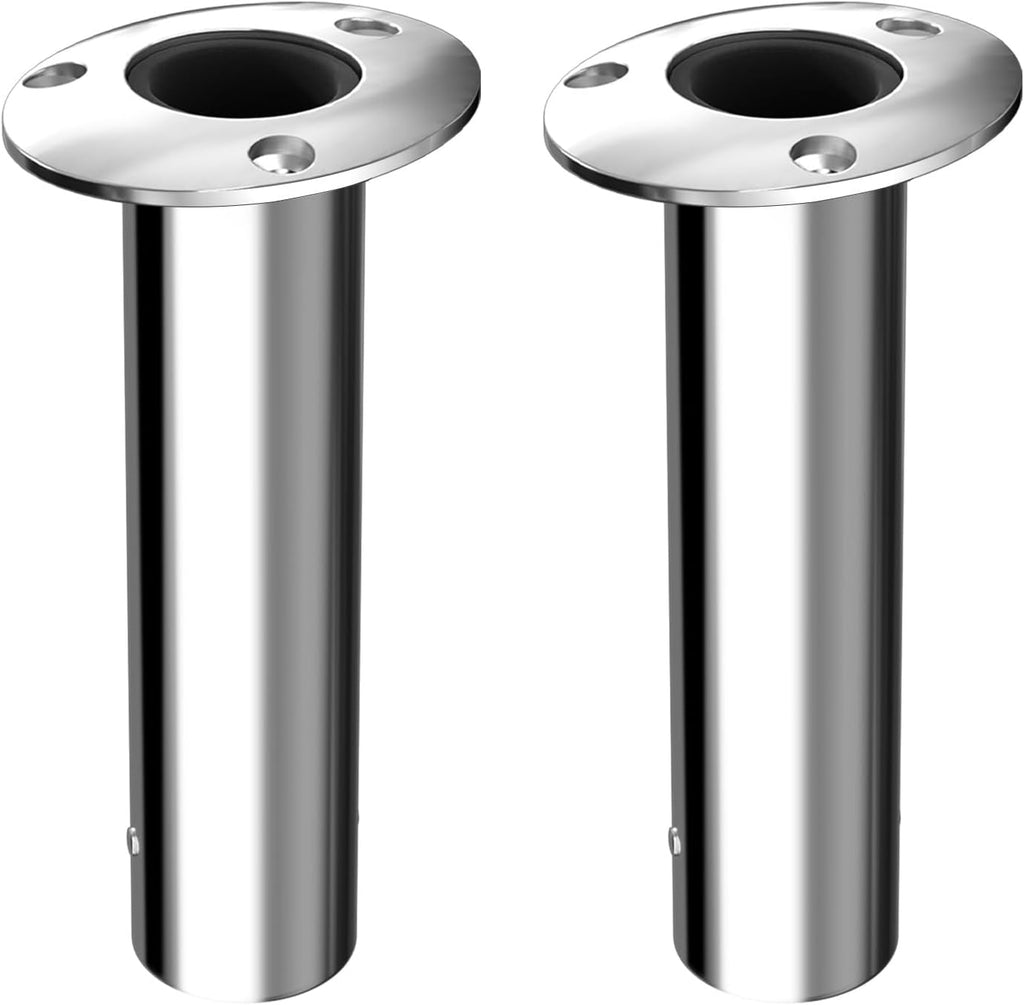 Fishing Rod Holder 2 Pack, 316 Stainless Steel 15/30/90 Degree Rod Holders for Fishing Boat, Flush Mount with Cap, Heavy Duty