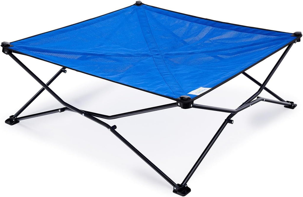 Coolaroo On-The-Go Elevated Dog Bed - Foldable Pop-Up Travel Dog Bed with Breathable, Moisture-Resistant Fabric, Carry Bag Included, Lightweight & Portable, Emerald Green, Large