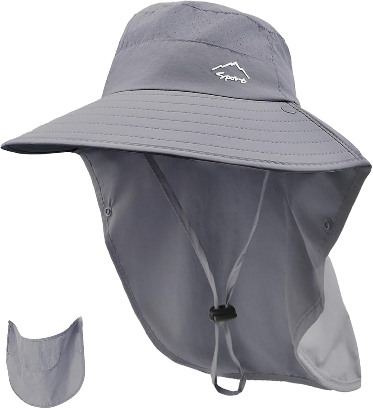 Rosoz Sun Hat for Men Women with Neck Flap& Removable Face Cover Wide Brim