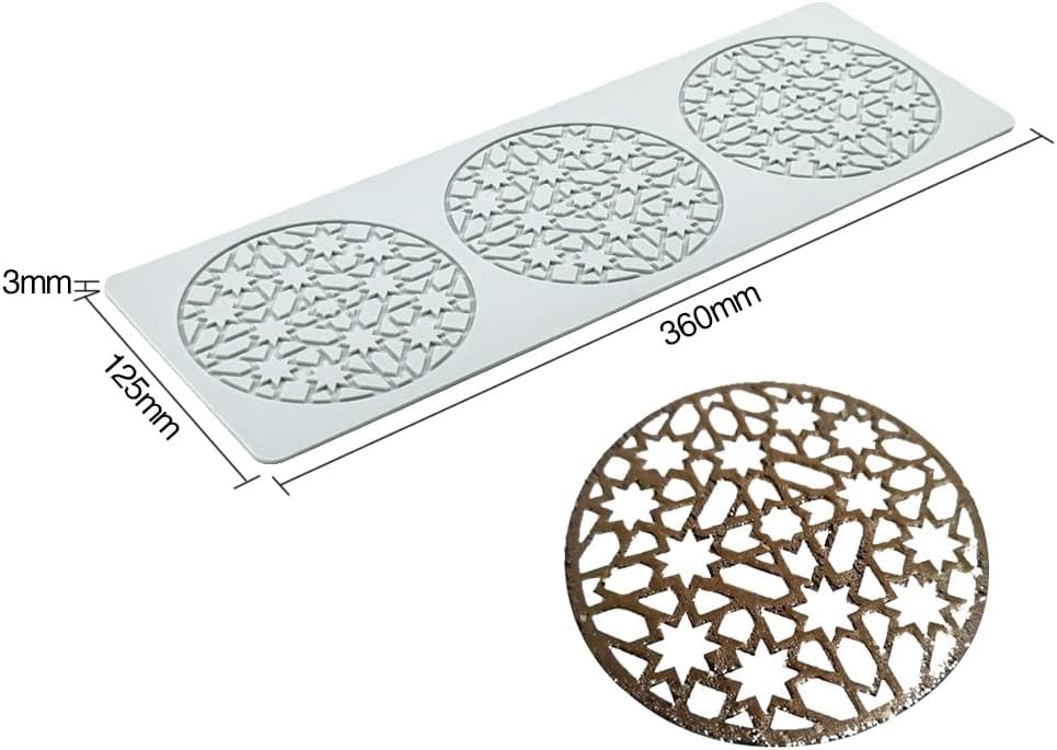 Hollow Leaf Silicone Molds Lover Heart Chocolate Molds Geometry 3D Silicone Mould Chocolate Candy Leaf Mold Sugar Craft Cake Decoration Cupcake Top (M_Star_14.4 * 5 * 0.12inch)