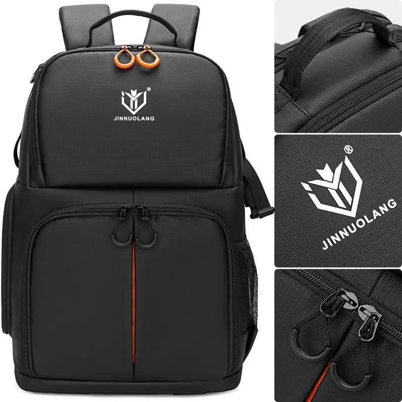 Camera Backpack, Large Capacity Outdoor DSLR Backpack, Compatible with 15.6-Inch Laptops, Canon and Nikon, Black