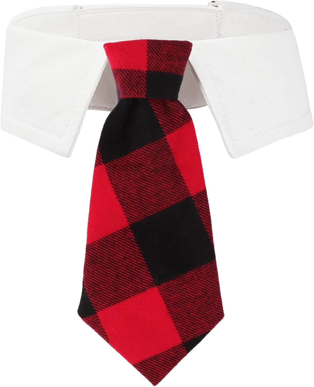 ADOGGYGO Fall Dog Necktie, Orange Plaid Thanksgiving Dog Tie Collar, Small