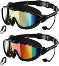 Adult Swim Goggles, 2 Pack Anti-Fog Waterproof HD UV Protection Large Rim Swimming Goggles