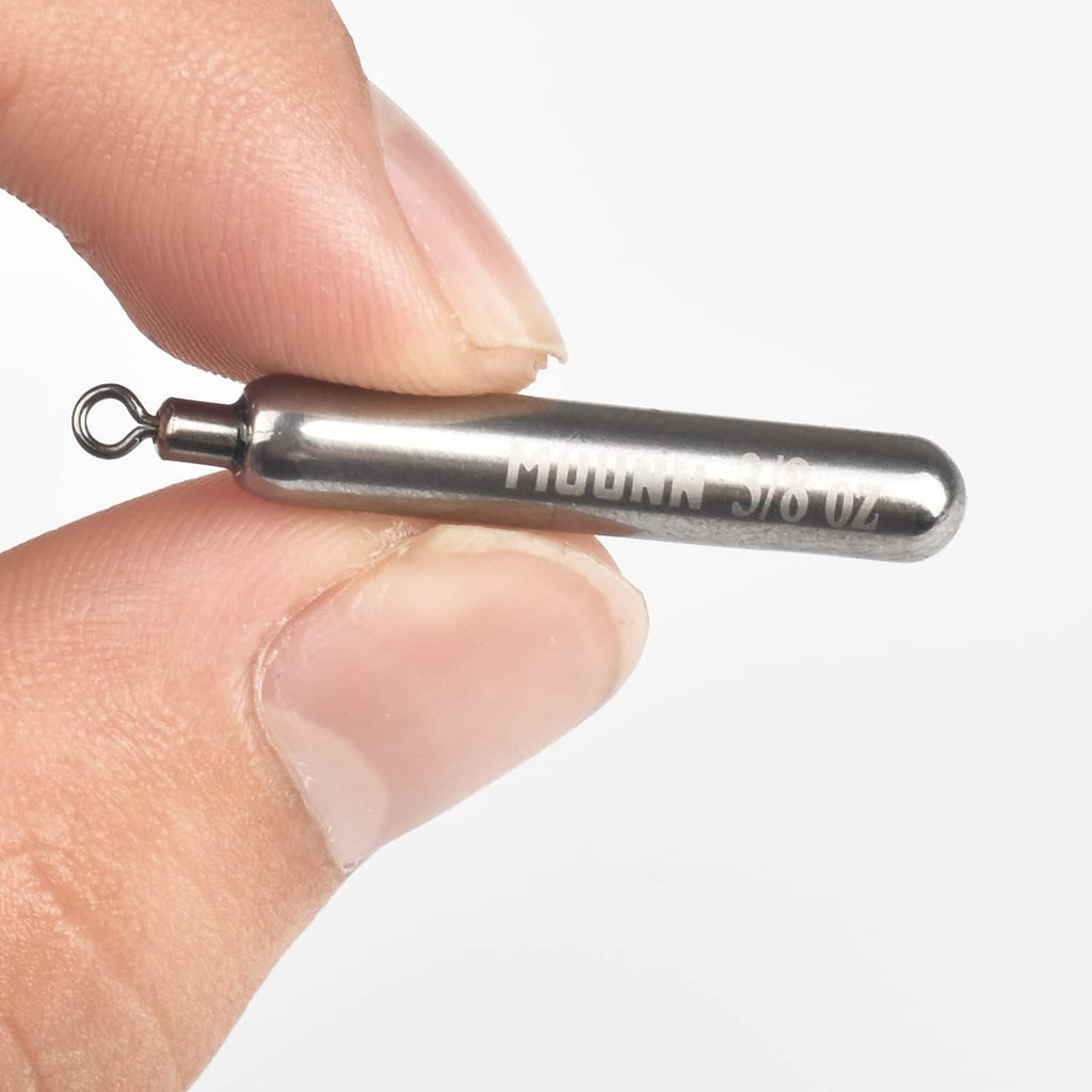 Tungsten Skinny Drop Shot Weights with Rotating Round Eye