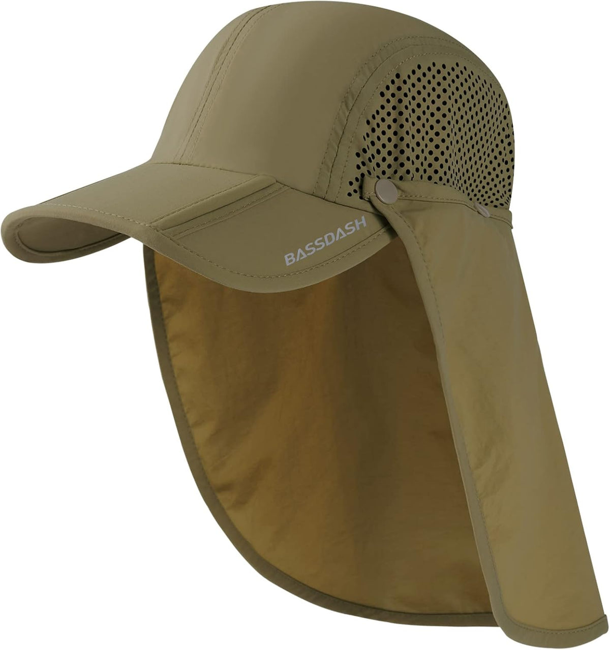 BASSDASH UPF 50+ Fishing Hat, Baseball Cap with Removable Neck Flap