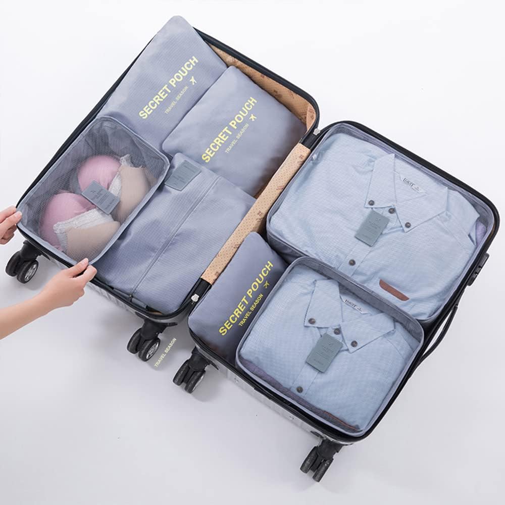 Packing Organizers Packing Cubes for Suicase 7 Set Travel Luggage Organizer Bags for Suitcases (Wine Red)