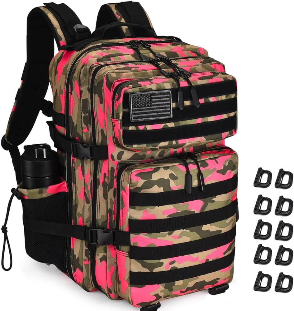 45L Tactical Backpack for Men Women, Military Assault Pack with MOLLE, Large 3 Day Bug Out Bag for Hiking Camping