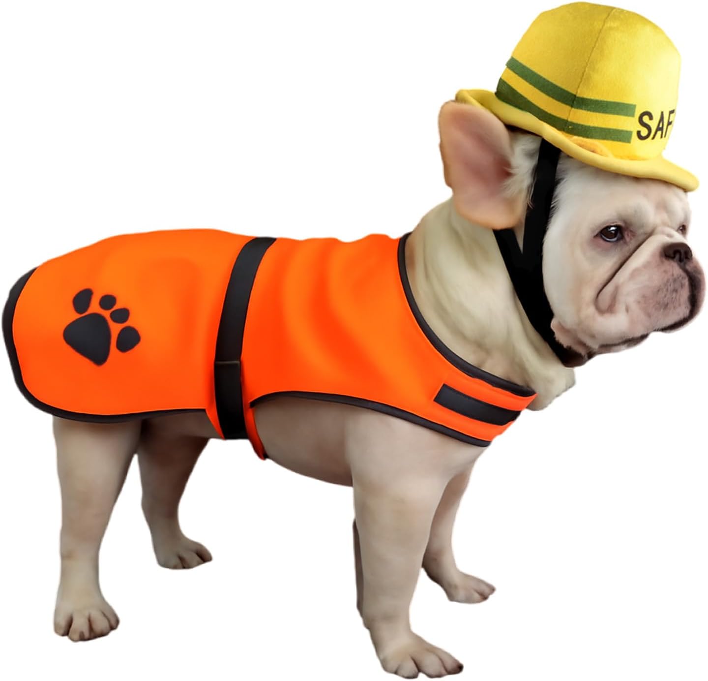 Dog Construction Costume for Medium Dog Helmet and Service Dog Vest Cute Outdoor Workers hat for pet Halloween Architect ostume