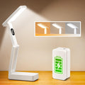 One Fire Small Desk Lamp,10000mAh Battery Operated Lamp,3 Colors+Dimmable Desk Light,LED Desk Lamp with Digital Clock+45min-Timer,Wireless & Portable Light,Desk Lamps for Home Office,Craft