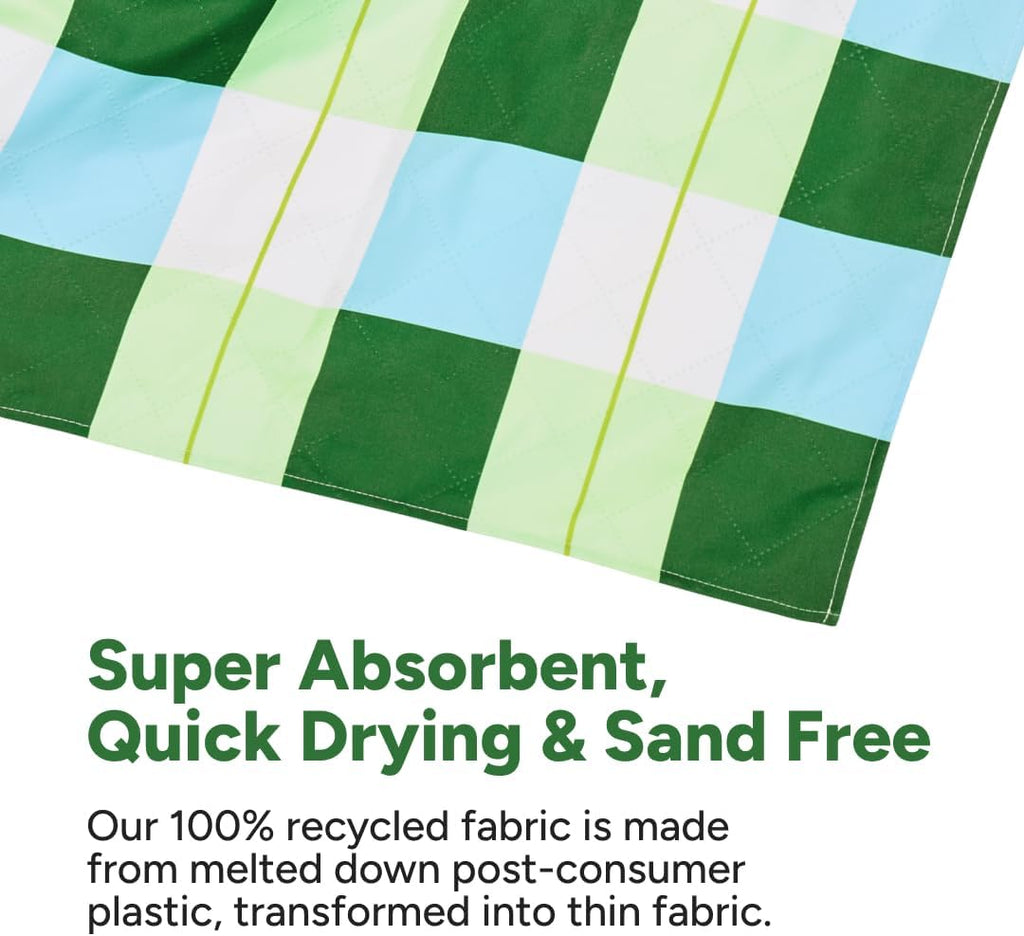 Dock & Bay Picnic Blanket - Quick Dry & Water Resistant - 100% Recycled Materials - Large (66x66) - Apple Tart