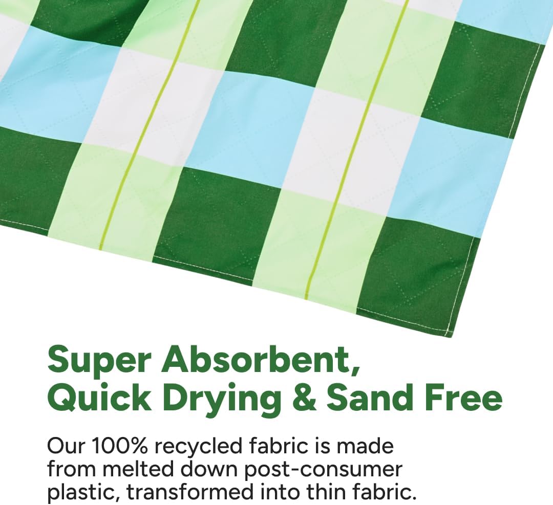 Dock & Bay Picnic Blanket - Quick Dry & Water Resistant - 100% Recycled Materials - Large (66x66) - Apple Tart