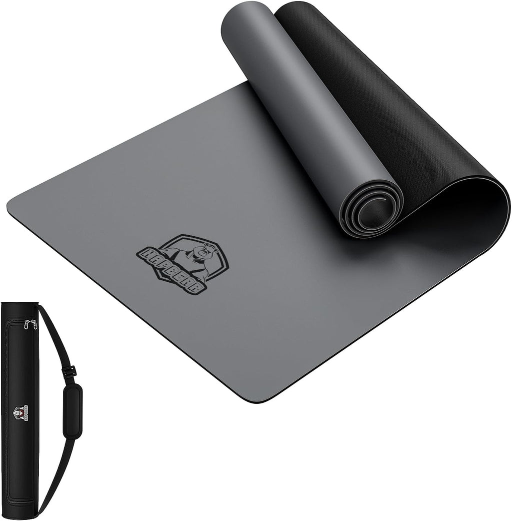 HAPBEAR Large Yoga Mat - 72"×30" Double-Sided Rubber Exercise & Workout Mat - Non-Slip Textured Surface - 5mm Thick Cushioned for Joints - Shock-Absorbing & Durable for Fitness (Yoga, Pilates) - Bonus Oxford Bag Included
