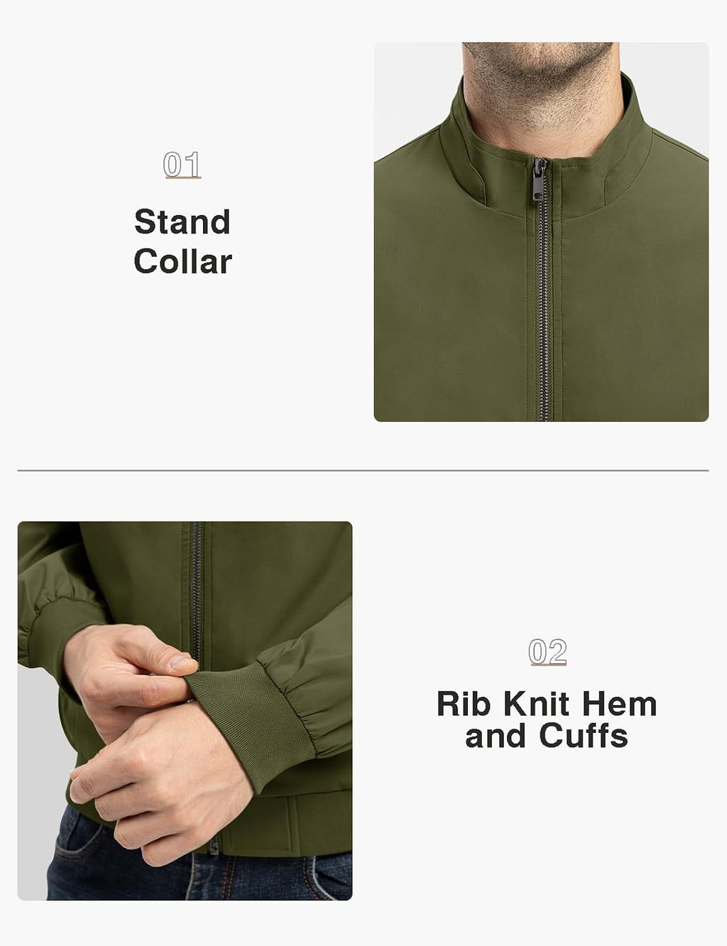 TBMPOY Men's Lightweight Jackets Casual Windbreaker Stylish Light Fall Spring Golf Work Dress Business