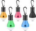 LED Camping Tent Lantern, Portable Outdoor Waterproof Emergency Light Bulb | Battery Powered with Clip Hook, Super Bright, for Hiking, Party，Camping, Fishing, Power Failure (5 Packs, Multi-Color)