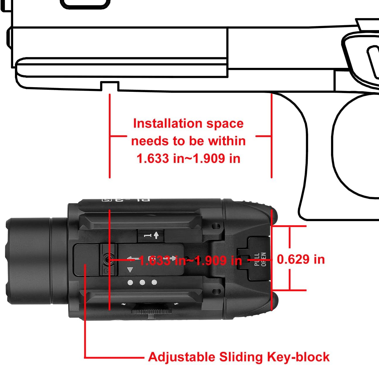 OLIGHT PL-3R Valkyrie 1500 Lumens Rechargeable Rail Mounted Weaponlight