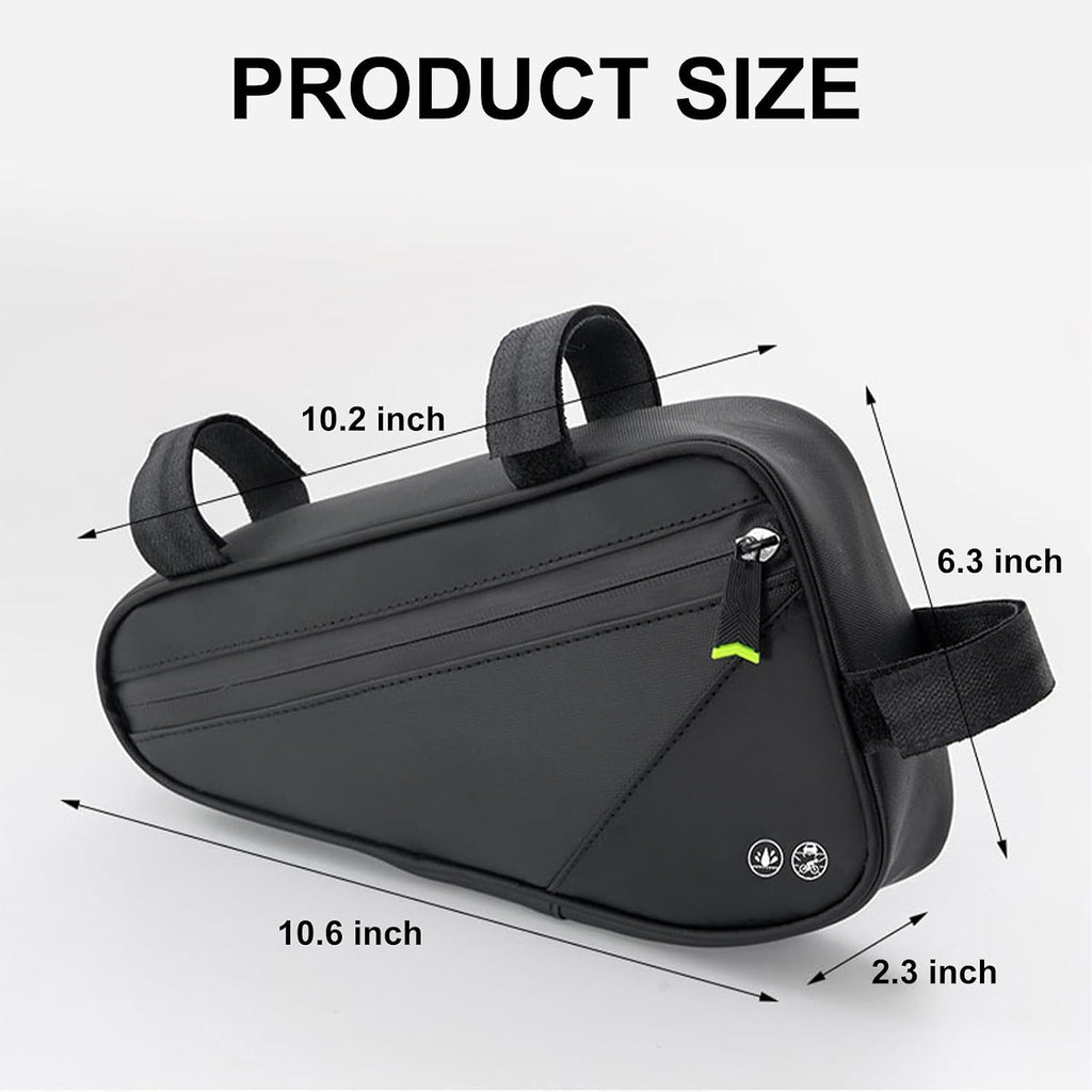 Bike Frame Bag, Water-Resistant Triangle Storage Travel Bag for Mountain Road Bike, Cycling Storage Tool Accessories with 3 Straps and Leg-Friendly Design