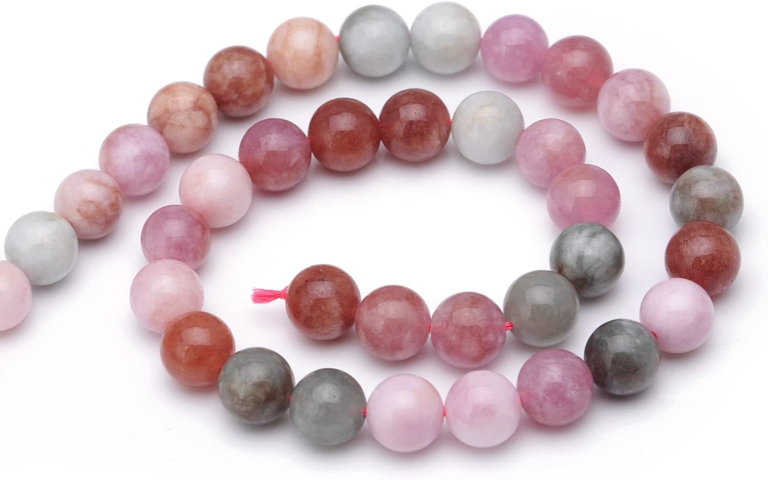 Youngbling Natural Gemstone Beads for Jewelry Making,10mm Rainbow Stone Jade Polished Round Smooth Stone,Genuine Real Stone Beads for Bracelet Necklace 15 Inch