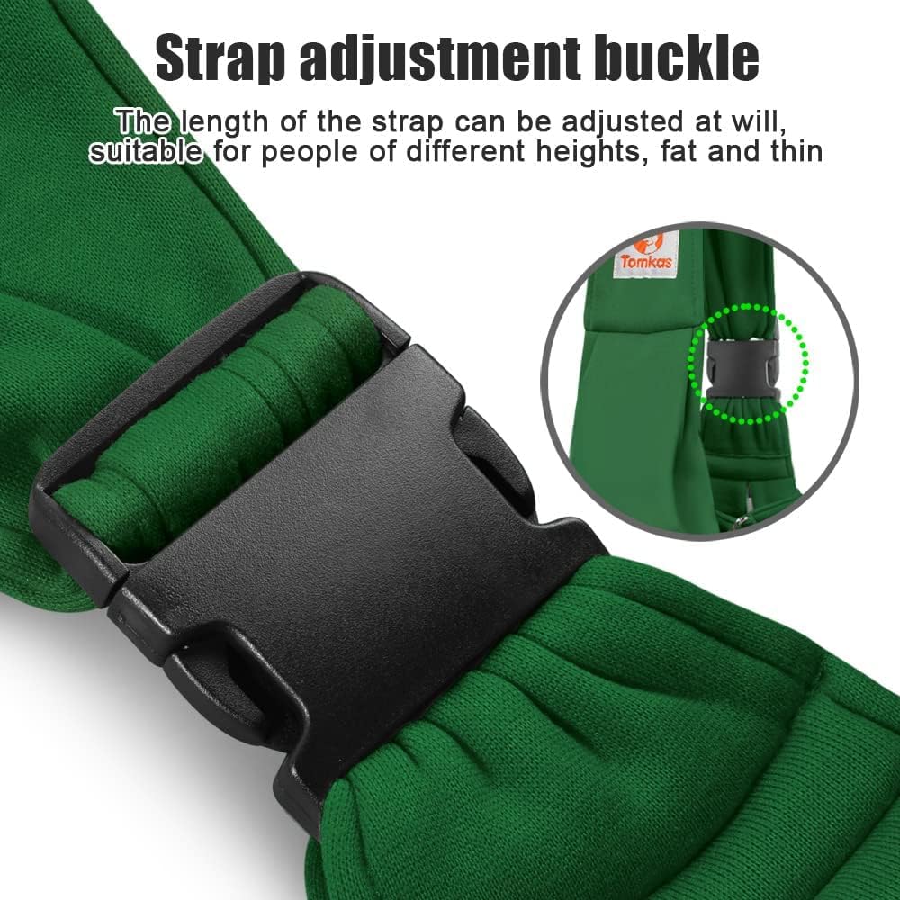 Tomkas Small Dog Cat Sling Carrier Puppy Purse Travel Wrap Soft Crossbody Pet Bag (Emerald Green, M - Zip Pocket & Adjust Strap)