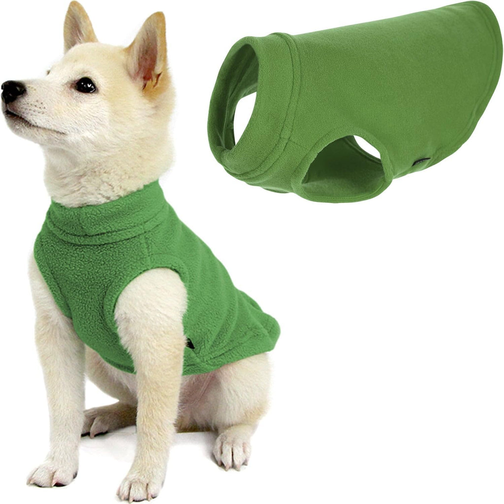 Gooby Stretch Fleece Vest Dog Sweater, Grass Green, Medium