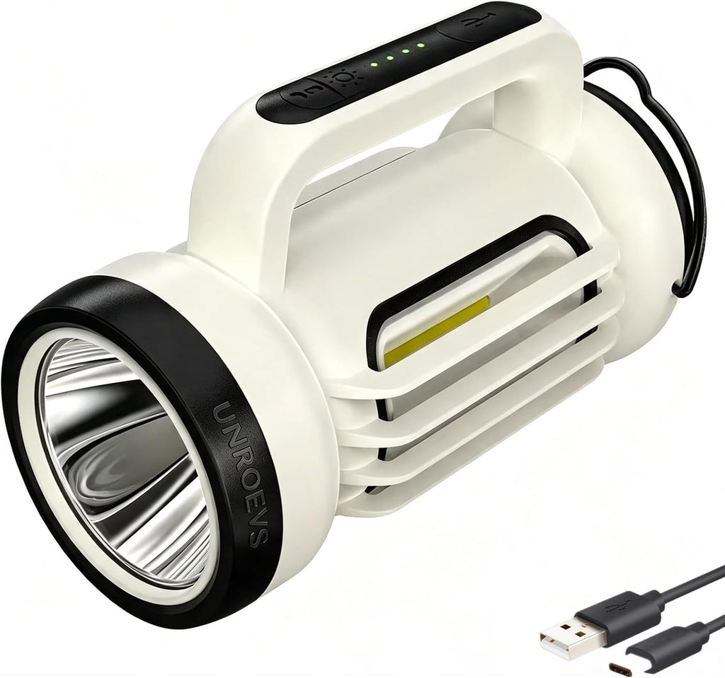 UNROEVS Camping Lantern,Rechargeable Handheld Flashlight & Emergency Light