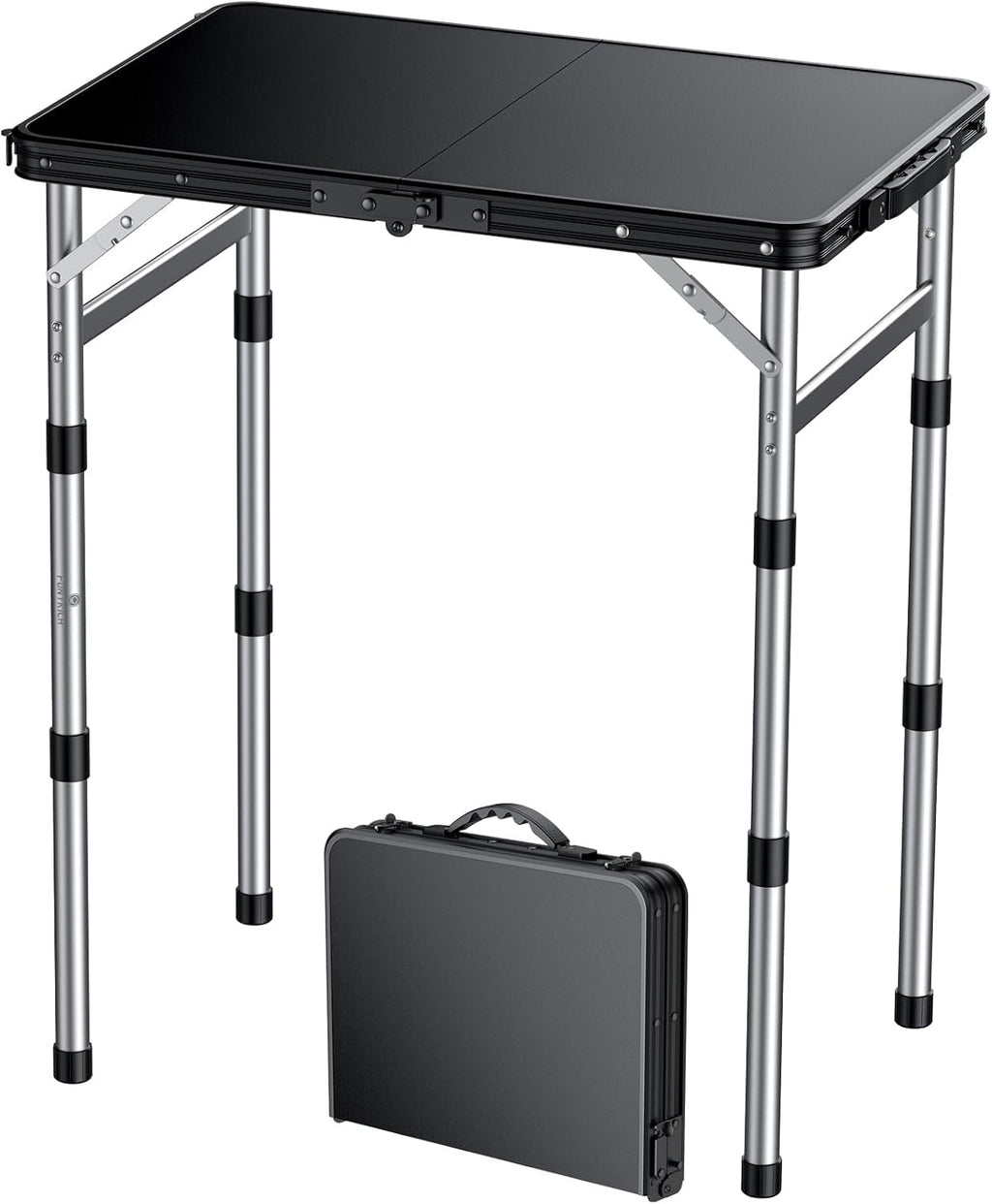 FUNYKICH Waterproof Folding Camping Table, 3 Height Adjustable Max 27.5''