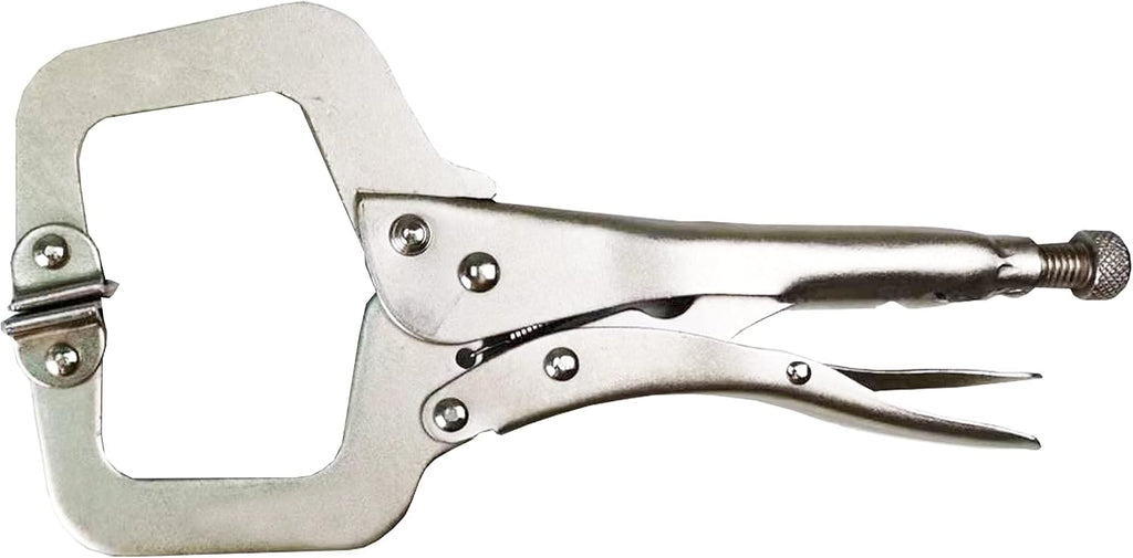HFS (R) 11-Inch Locking C-Clamp Pliers, 10-Pack Heavy-Duty Welding Clamps with Swivel Pads, Heat-Treated Steel, 4-Inch Jaw Opening