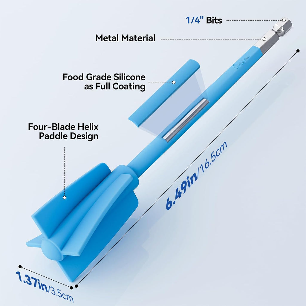 Suzzam Silicone Resin Mixer Paddles, 4Pcs Epoxy Mixer for Drill