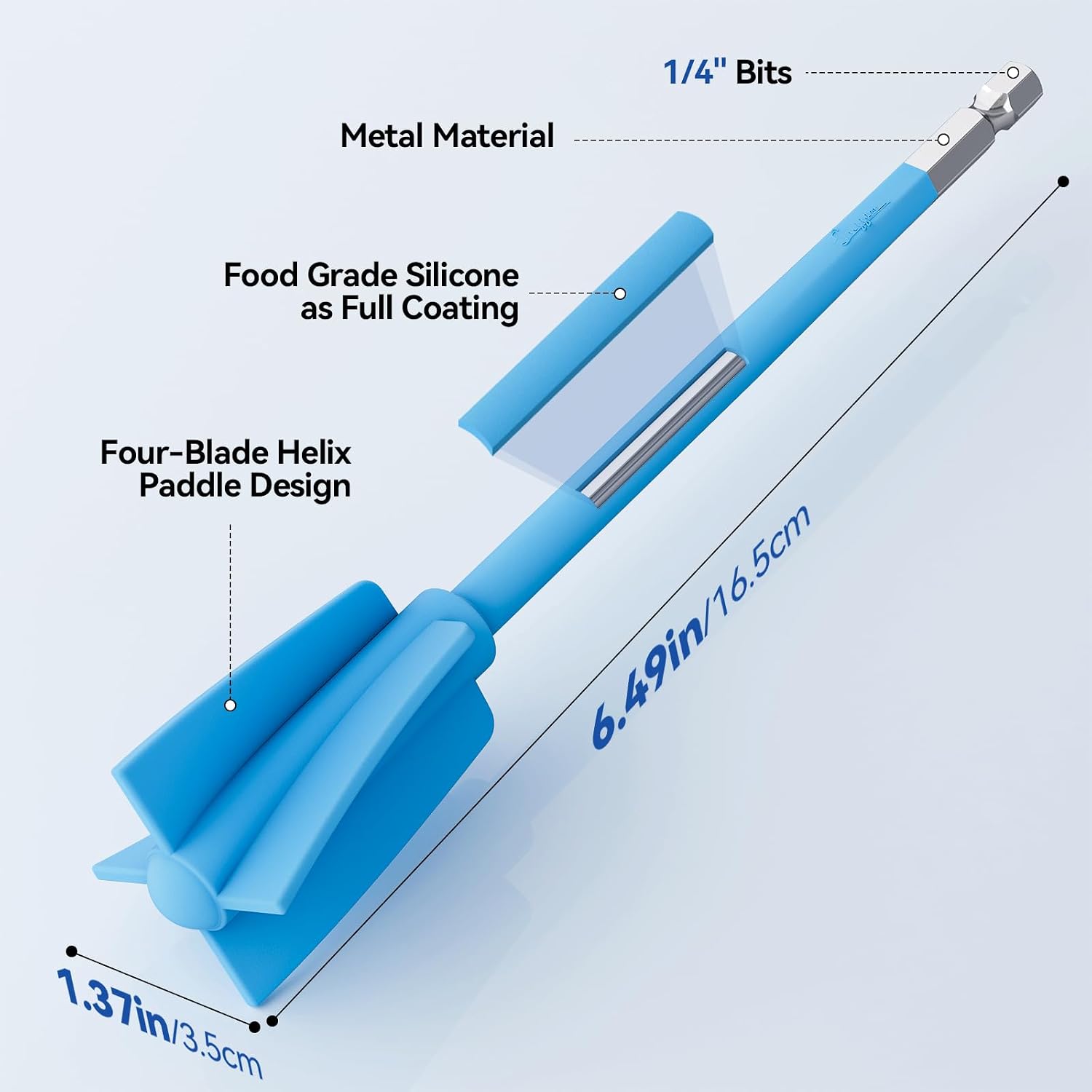 Suzzam Silicone Resin Mixer Paddles, 4Pcs Epoxy Mixer for Drill