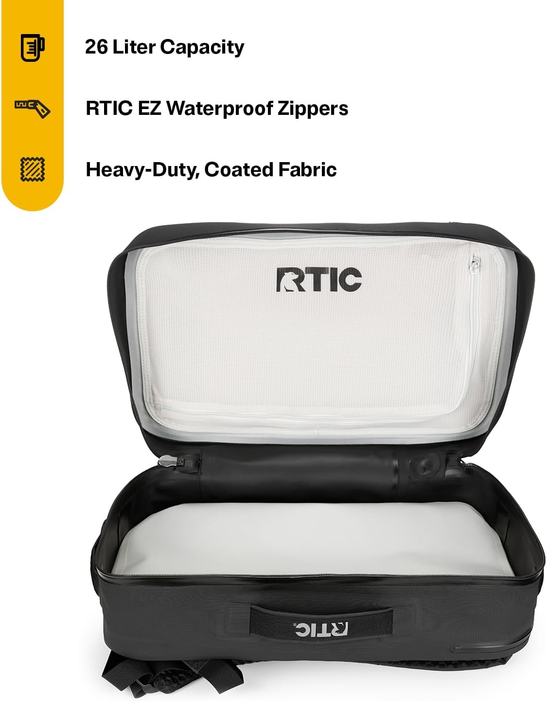 RTIC Ultra Dry Backpack Waterproof 26 L, Black & Graphite