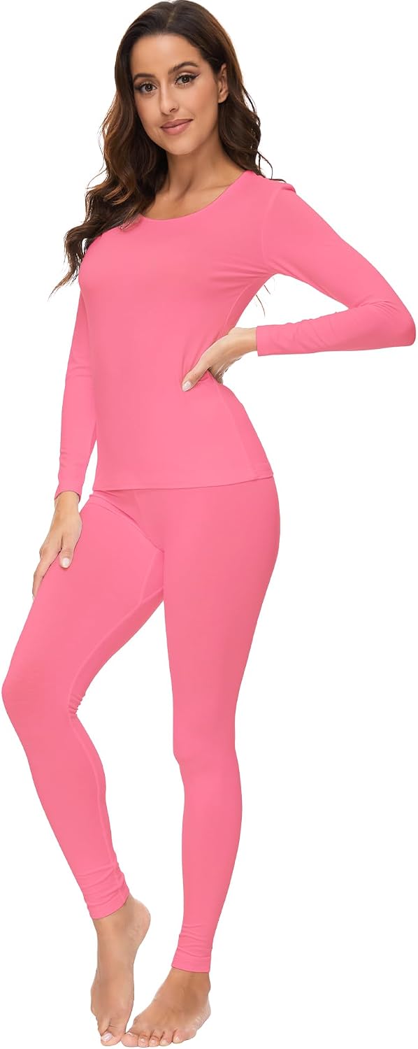 WiWi Soft Underwear for Women Thermal Long Johns Sets Super Warm Base Layer Top Pants Pajamas Set Viscose from Bamboo S-3X