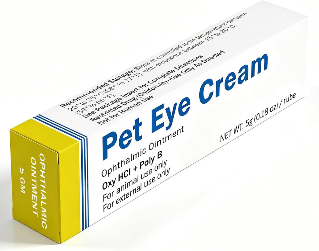 Starmixus Pet Eye Ointment, Soothes Irritation, Discharge & Tear Stains, Professional-Grade Eye Cream for Cats, Dogs, Horses, Birds, Cattle, Sheep and Puppies, Kitten - 1 Tube 5g (0.18oz)