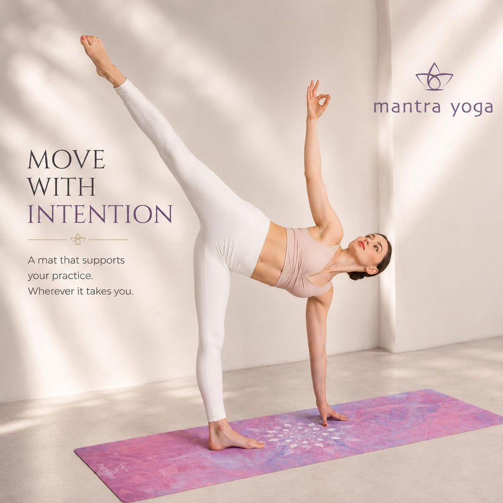 Mantra Yoga Travel PRO 1.5mm with Knee Pad - Foldable Fitness & Exercise Mat with Bag | Lightweight, Compact & Eco-Friendly | Non-Slip & Washable | For All Types of Yoga | 72" L x 24" W | 2.6 lbs