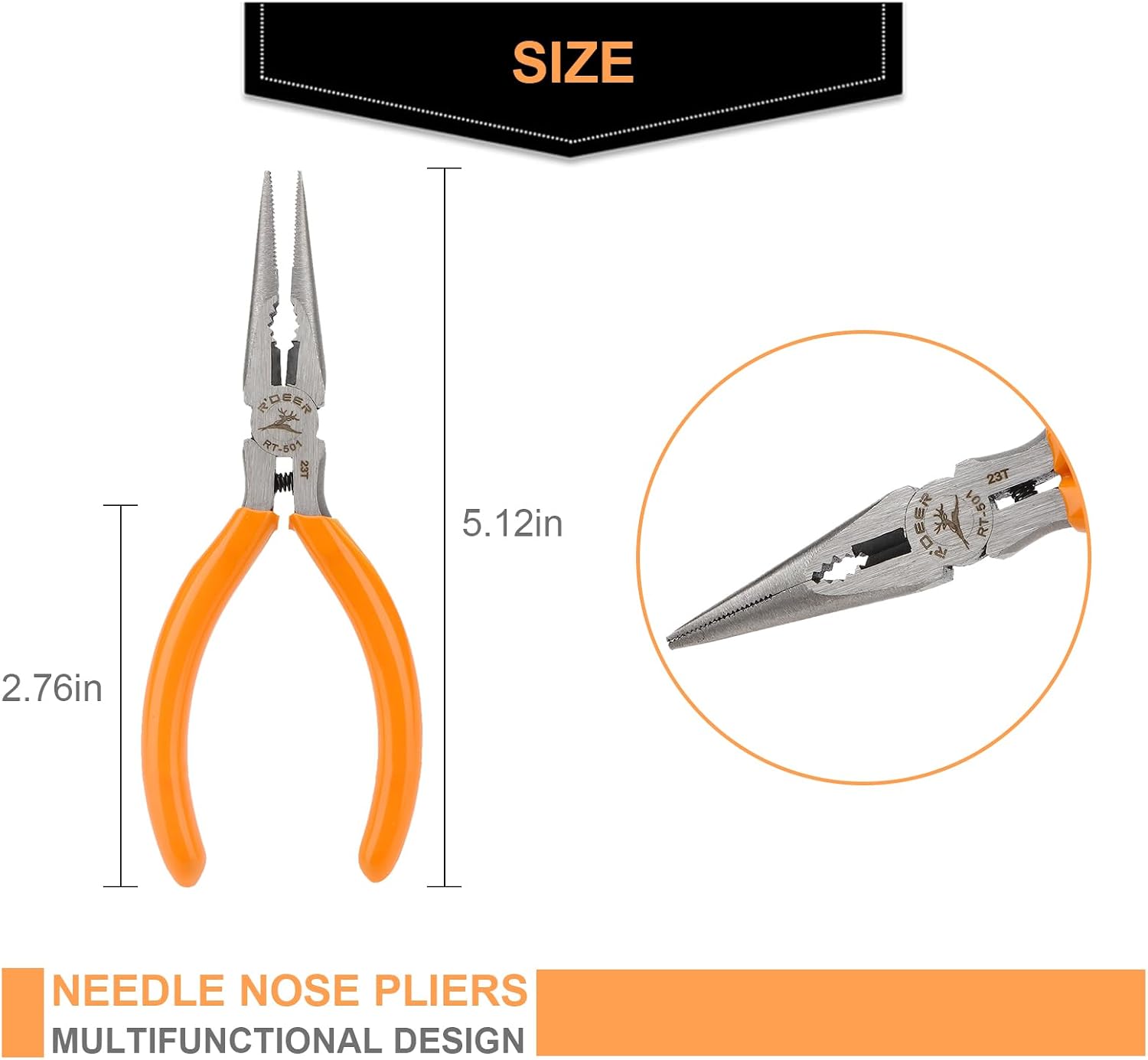 Rongon 5in Small Needle Nose Pliers,Long Nose Plier, Jewelry Plier Tool