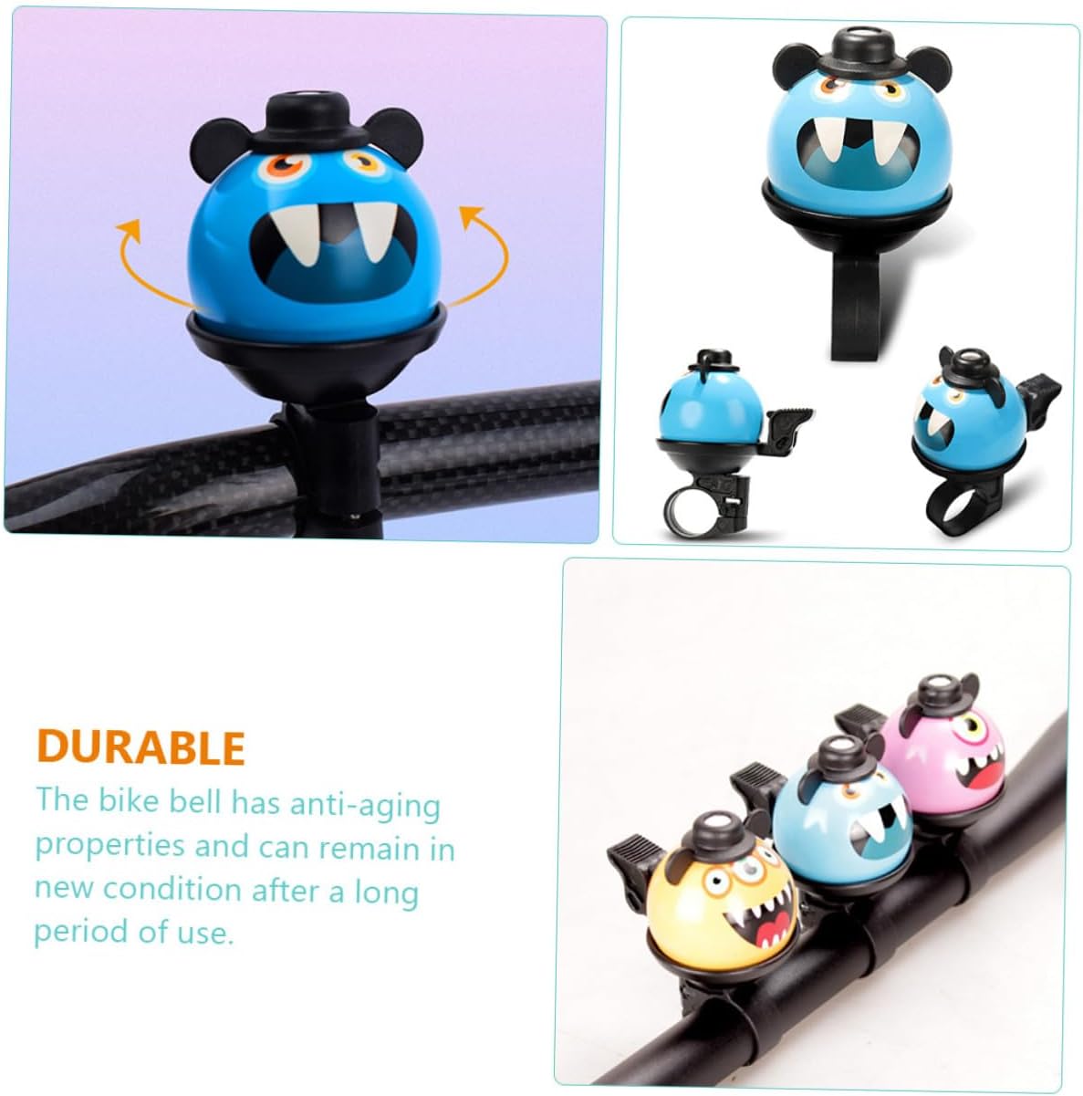 Cute Cartoon Bike Bell Cycling Horn Easy Install for Bikes Scooters Strollers Blue