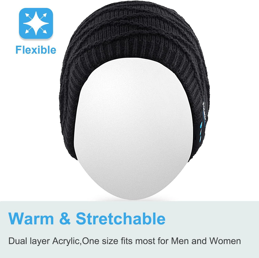 Rotibox Bluetooth Beanie Hat with Headphones for Outdoor Sports Xmas Gifts