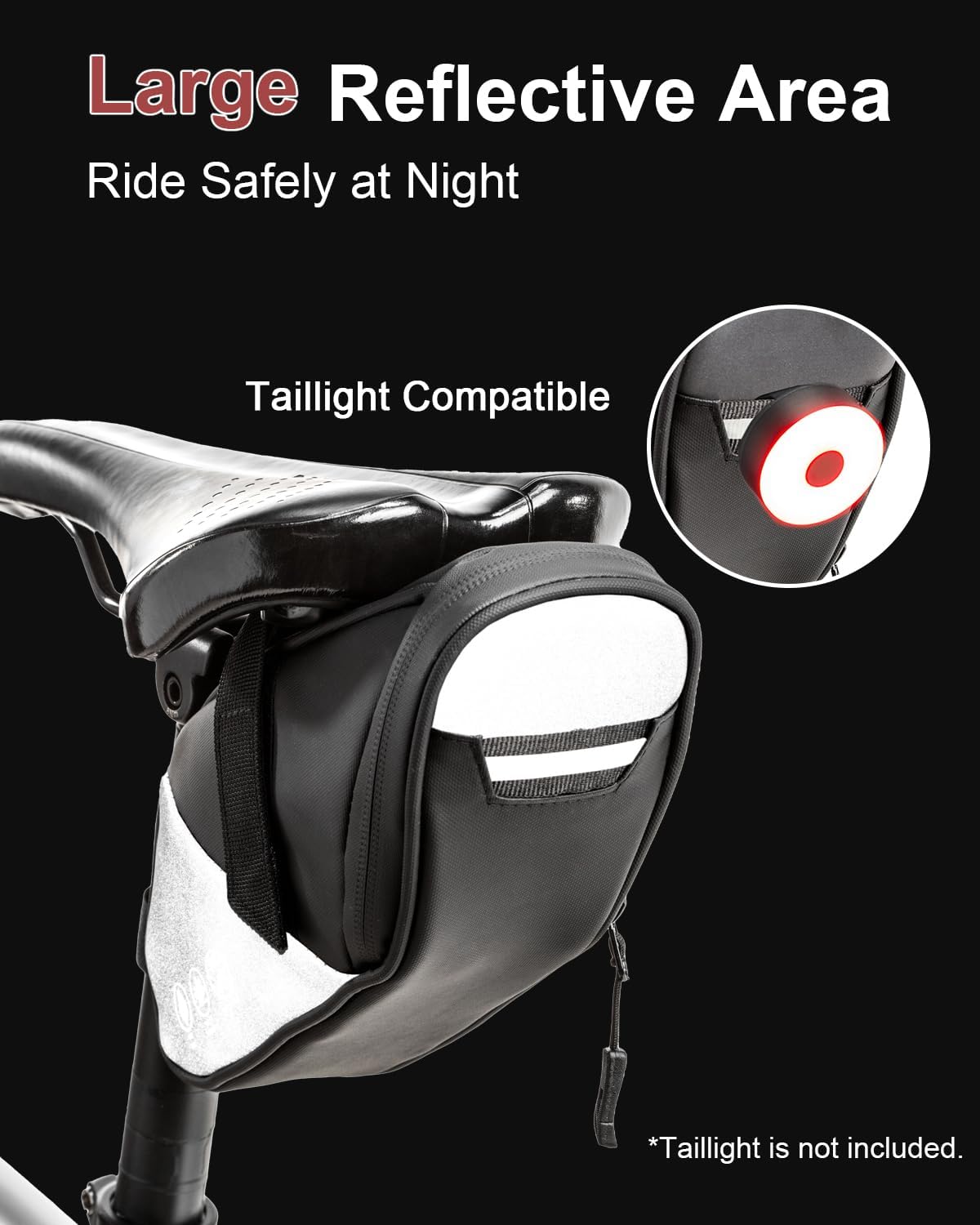 Bike Seat Bag, Water Resistant Bicycle Saddle Bag Under Seat, Cycling Seat Pack for Mountain Road Bikes and Commuter, 1L